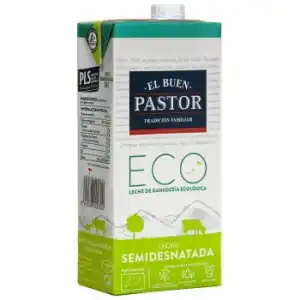 Leche semidesnatada ecológica El Buen Pastor brik 1 l.