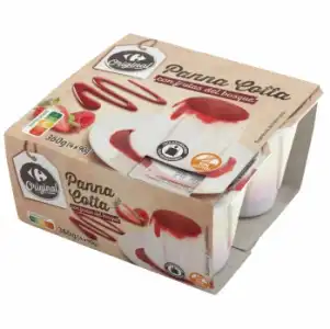 Panna Cotta frutos del bosque Carrefour Original sin gluten pack de 4 unidades 90 g.