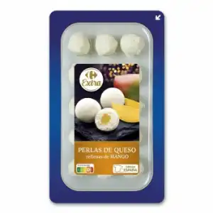 Queso en perlas rellanas de mango Extra Carrefour 125 g.