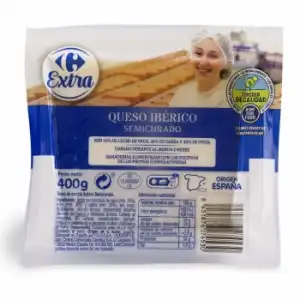 Queso Ibérico de Mezcla Semicurado Carrefour Extra cuña de 400 g