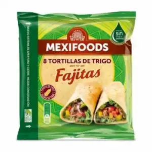 Tortillas de trigo para fajitas Mexifoods 8 ud.