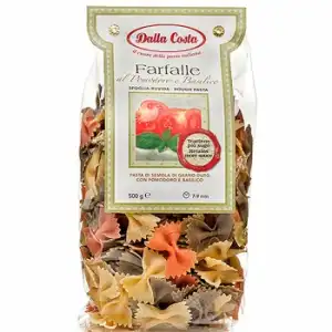 Farfalle de tomate y albahaca Dalla Costa 500 g.