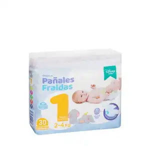 Pañales bebé talla 1 de 2-4 kg Deliplus Paquete 30 ud