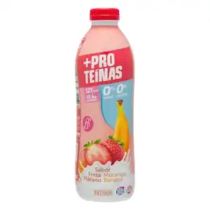 Bebida láctea desnatada sabor fresa y plátano +Proteínas Hacendado 0% m.g 17,4 g proteínas