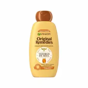 Champú reconstituyente Tesoros de Miel para pelo dañado Original Remedies Garnier 300 ml.