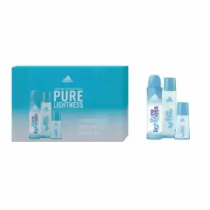 Estuche Adidas Women Pure Lightness: colonia 75 ml + 30 ml y desodorante en spray 150 ml.