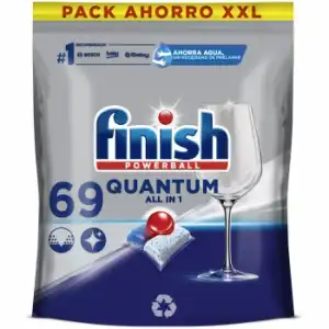 Lavavajillas a máquina en pastillas Quantum All in 1 Finish Powerball 69 ud.