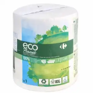 Papel de cocina 2 capas maxi ecológico Carrefour Eco Planet 1 rollo.