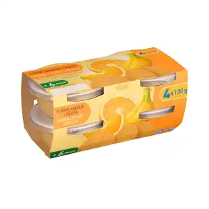 Papilla plátano, naranja y galleta +6 meses Hacendado 4 tarritos X 0.13 kg