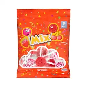 Caramelos con palo Mix Hacendado sabor cereza y fresa