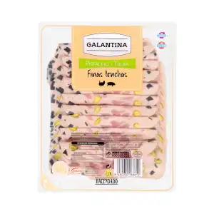 Galantina con pistacho y trufa Hacendado finas lonchas Paquete 0.15 kg