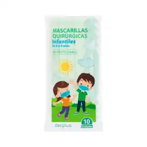 Mascarillas quirúrgicas infantiles Deliplus 6 a 9 años Paquete 1 ud