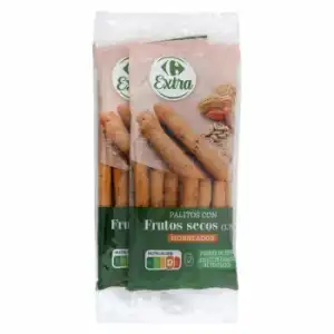 Palitos con frutos secos Carrefour 160 g.