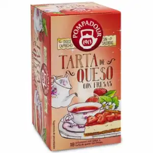 Infusión con sabor a tarta de queso en bolsitas Pompadour 18 ud.