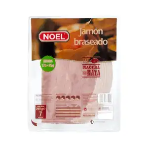 Jamón cocido braseado Noel lonchas Paquete 0.2 kg