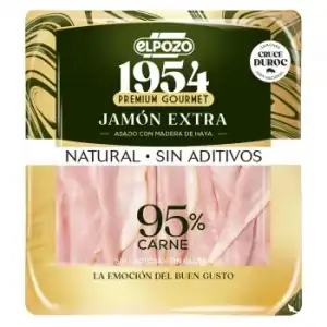 Jamón Cocido Extra ElPozo Gourmet sin gluten y sin lactosa 130 g