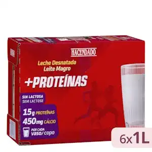 Leche +Proteínas desnatada Hacendado 6 bricks X 1 L