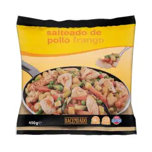 Salteado de pollo Hacendado ultracongelado Paquete 0.45 kg