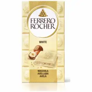 Chocolate blanco con relleno de avellanas Ferrero Rocher 90 g.