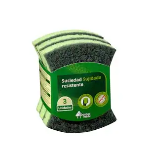 Estropajo suciedad resistente Bosque Verde Paquete 3 ud