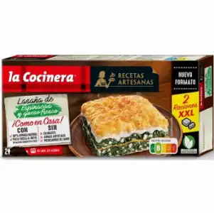 Lasaña de espinacas y queso fresco La cocinera 600 g.