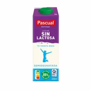 Leche semidesnatada Pascual sin lactosa brik 1 l.