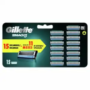 Recambios maquinilla Mach3 Gillette 15 ud.