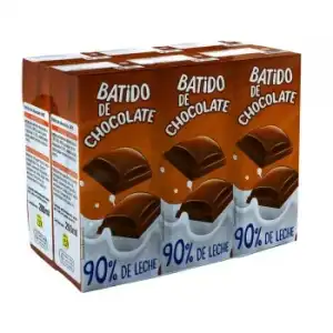 Batido de chocolate con 90% de leche Lactalis pack de 6 unidades de 200 ml.