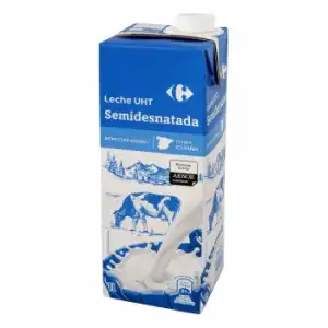 Leche semidesnatada Carrefour brik 1 l.