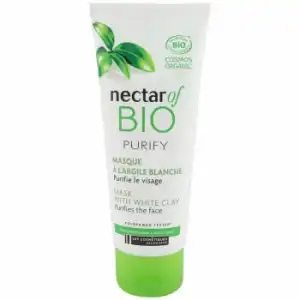 Mascarilla facial purificante con arcilla blanca ecológica Nectar Of Bio Les Cosmétiques 100 ml.