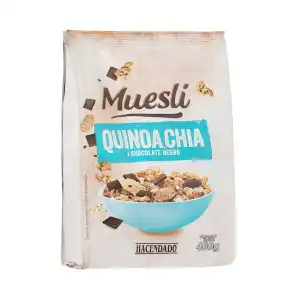 Muesli Hacendado con quinoa, chía y chocolate negro Paquete 0.4 kg