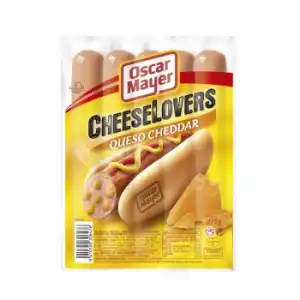 Salchichas con queso cheddar Cheeselovers Oscar Mayer sin gluten 275 g.