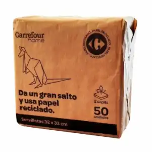 Servilleta Laminada CARREFOUR HOME Eco 33x32 cm - Marrón