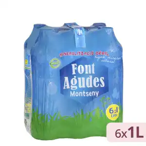 Agua mineral Font Agudes mediana 6 botellas X 1 L