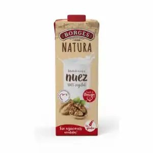 Bebida de arroz y nuez sin azúcares añadidos Borges Natura sin gluten brik 1 l.