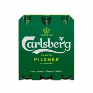 Cerveza Carlsberg pack de 6 botellas de 25 cl.