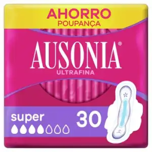 Compresas super con alas ultrafina Ausonia 30 ud.