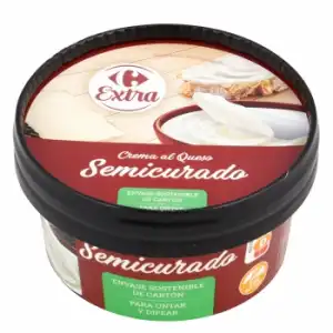 Crema de queso semicurado Carrefour Extra sin gluten 125 g.