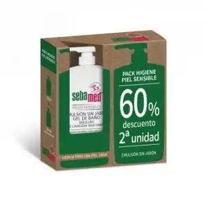 Emulsión sin jabón pieles sensibles Sebamed pack 2 unidades 750 ml.
