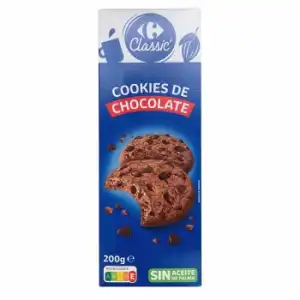 Galletas cookies Carrefour Classic sin aceite de palma 200 g.