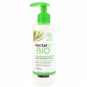 Leche desmaquillante suave con extracto de alga para todo tipo de pieles ecológica Nectar Of Bio 200 ml.