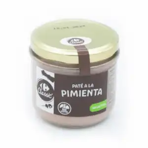 Paté a la pimienta Classic Carrefour sin gluten y sin lactosa 160 g.