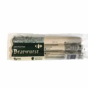 Salchichas bratwurst Carrefour sin gluten sin lactosa 540 g.