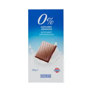 Chocolate extrafino con leche Hacendado 0% azúcares añadidos Tableta 0.125 kg