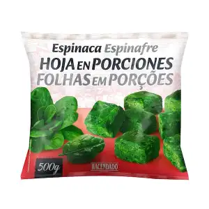 Espinacas en porciones Hacendado ultracongeladas Paquete 0.5 kg