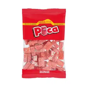 Golosinas ladrillos con pica Hacendado sabor fresa y nata ácida Paquete 0.2 kg