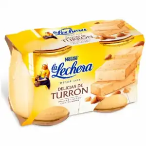 Postre delicias de turrón Nestlé La Lechera pack de 2 unidades de 125 g.