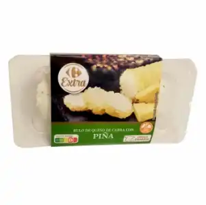 Rulo de queso de cabra con piña Extra Carrefour 100 g.