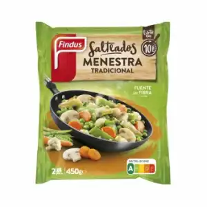 Salteado de menestra con gambas Findus - Salto 500 g.