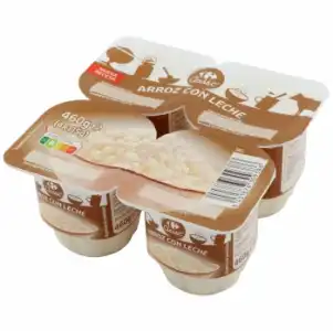 Arroz con leche Carrefour pack de 4 unidades de 115 g.